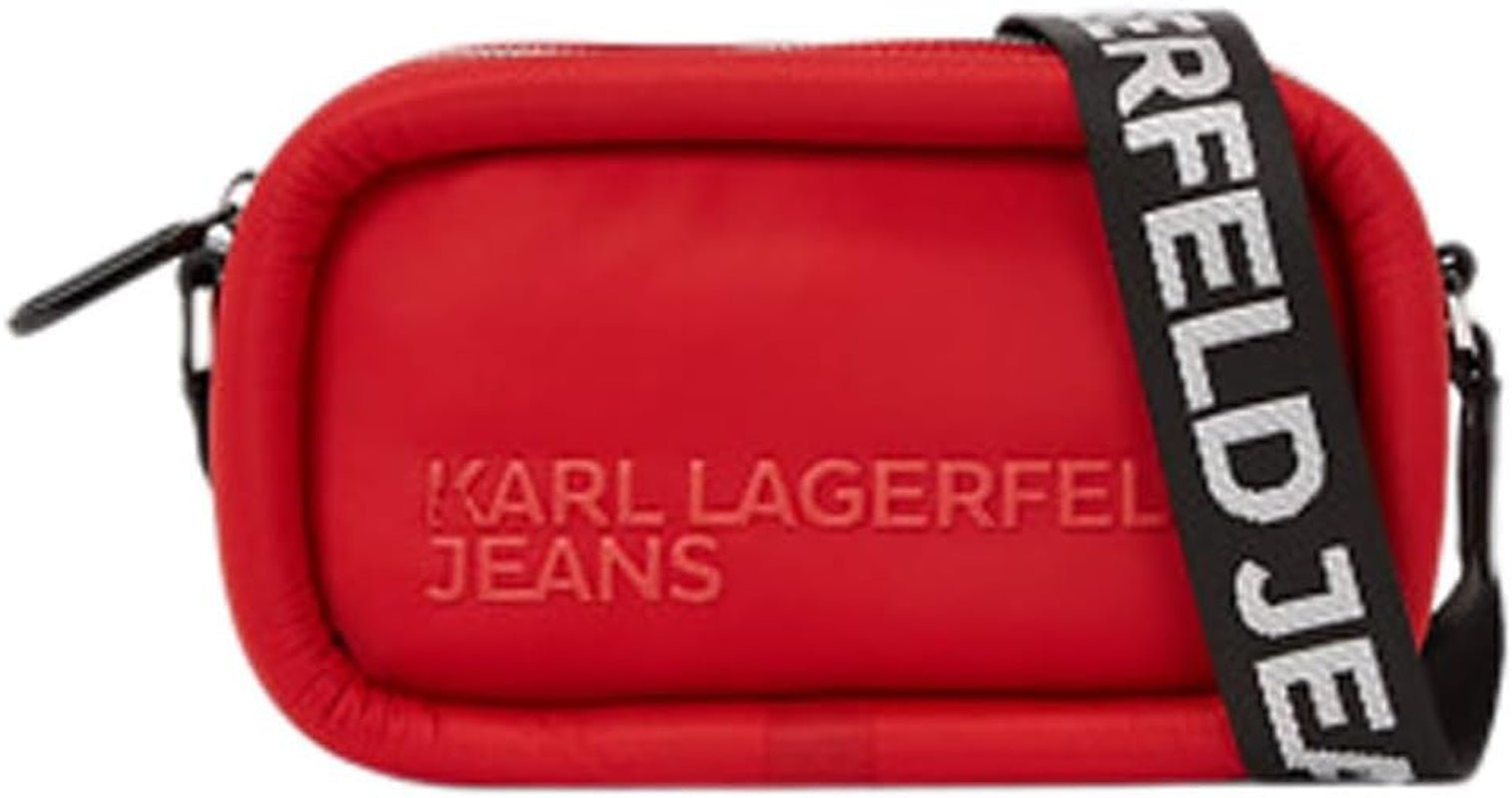 KARL LAGERFELD JEANS Puffy Torba na aparat Torby Crossbody Damskie Naty Shop Pompeian Red