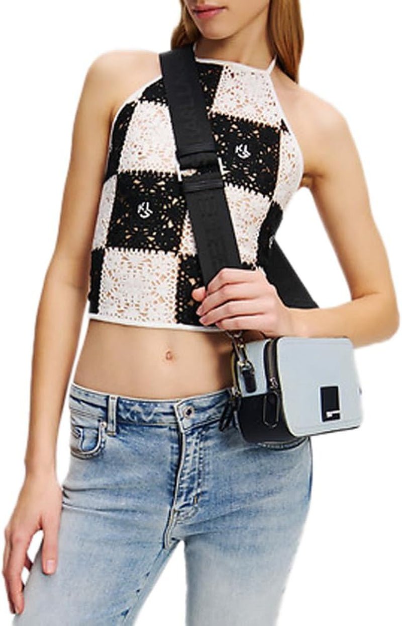 Karl Lagerfeld Jeans Damska torba na aparat Box Logo Cross Body, jasnoniebieskie torby damskie Naty Shop