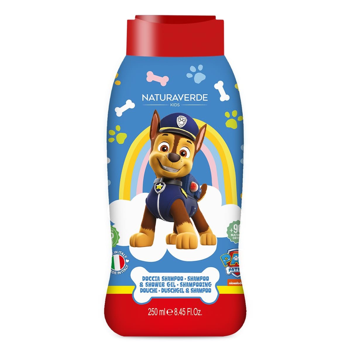 | Kids - Paw Patrol - Szampon pod prysznic dla dzieci, mydło pod prysznic do ciała i włosów, środki higieniczne dla dzieci, z organicznym ekstraktem z owsa, 250 ml Dzieci - Kąpiel i pielęgnacja Naty Shop Tytuł domyślny