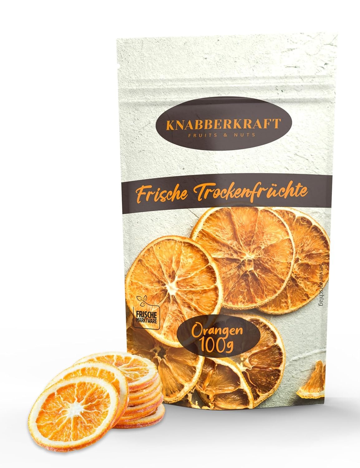 Knabberkraft Plasterki suszonej pomarańczy 100g - Przekąska i naturalny aromat | Idealny do herbaty, deserów, dekoracji i nie tylko | Bogate w witaminę C i bez dodatków Naty Shop produkty suszone Domyślny tytuł