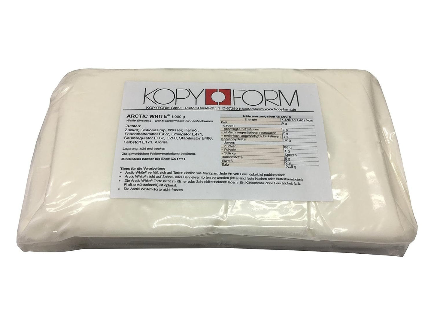 KOPYFORM Arctic White® Fondant w bułce 6 kg, biała Pasta cukrowa Naty Shop Domyślny tytuł