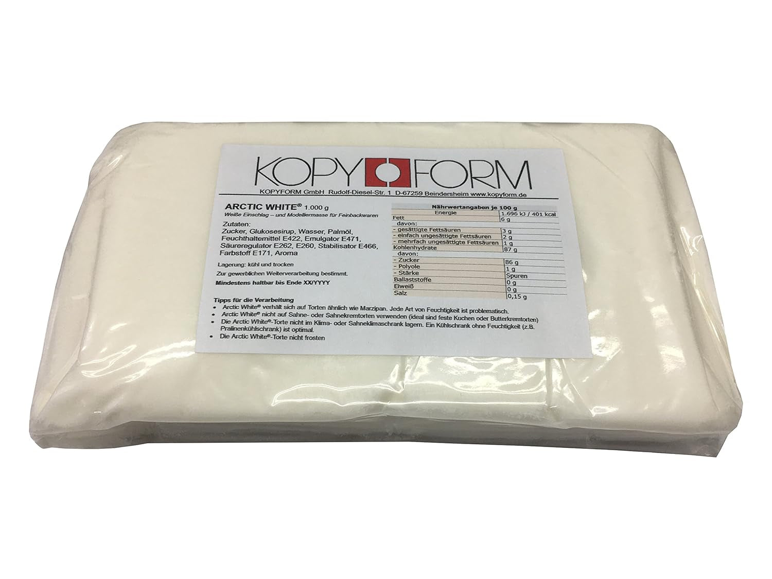KOPYFORM bułka z kremem Arctic White® 5kg, biała Pasta cukrowa Naty Shop Domyślny tytuł