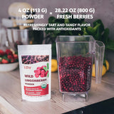 LOOV organiczny proszek jagodowy, wyprodukowany w 100% z całych, liofilizowanych jagód dzikich zebranych w lasach północnej Europy, 113g, bez dodatku cukru Naty Shop Produkty Odwodnione