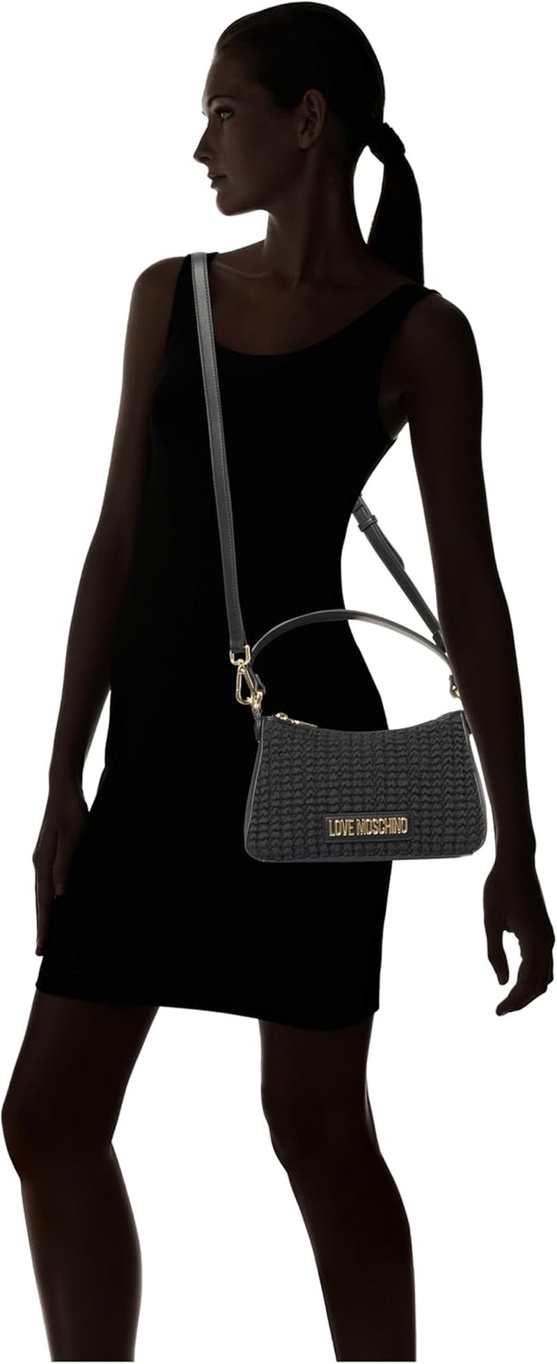 Torba damska Love Moschino, czarna torebka, czarne torby damskie Naty Shop