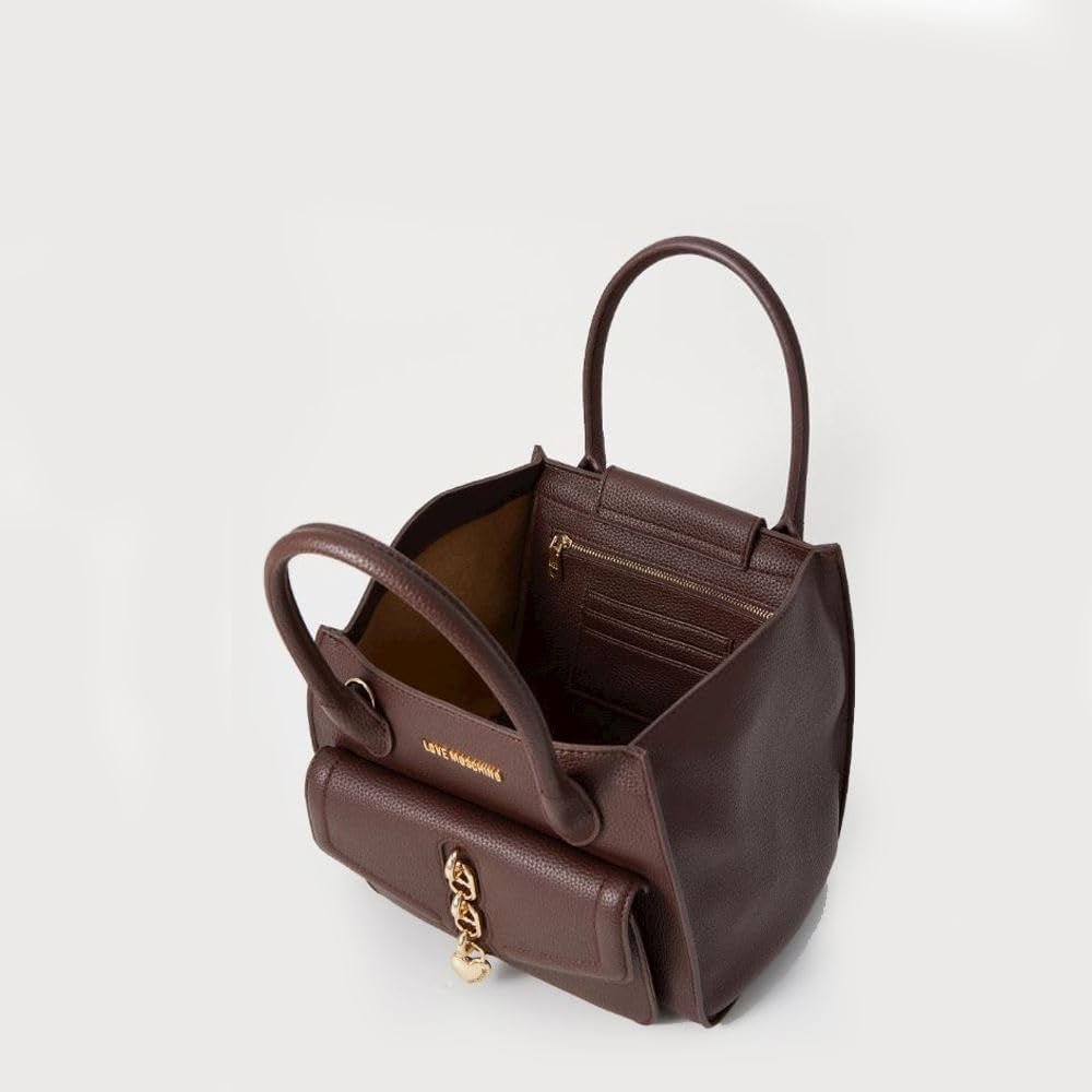 Love Moschino Torba na ramię Ciemnobrązowa torba w jednym rozmiarze Damska Naty Shop