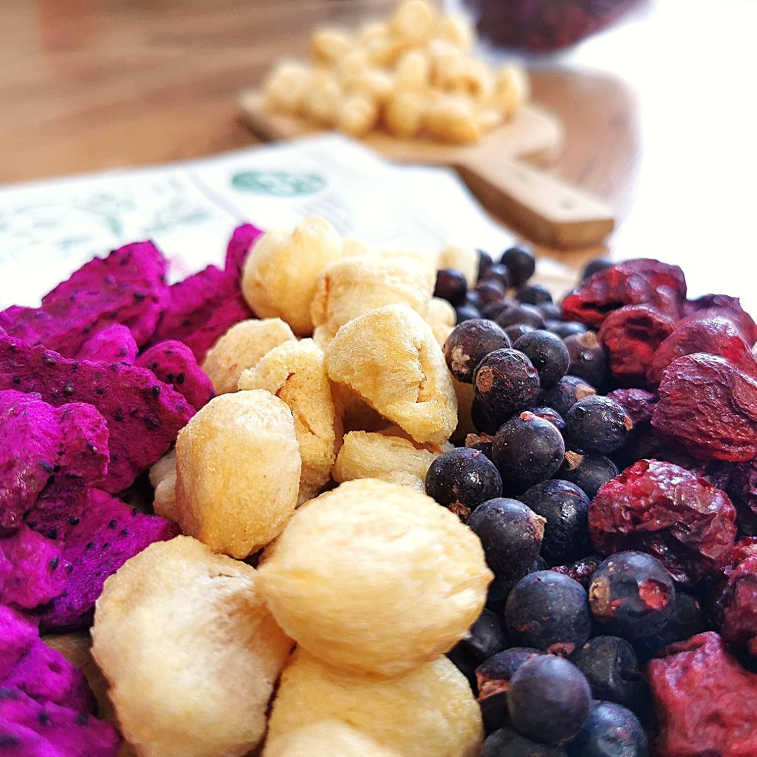 Liofilizowane liczi | 100% liczi suszone liofilizowane owoce | naturalnie suszony Wegański bezglutenowy | Nie sok z liczi Syrop z liczi | Liofilizowane owoce tropikalne liczi | ZingyZoo Produkty odwodnione Naty Shop