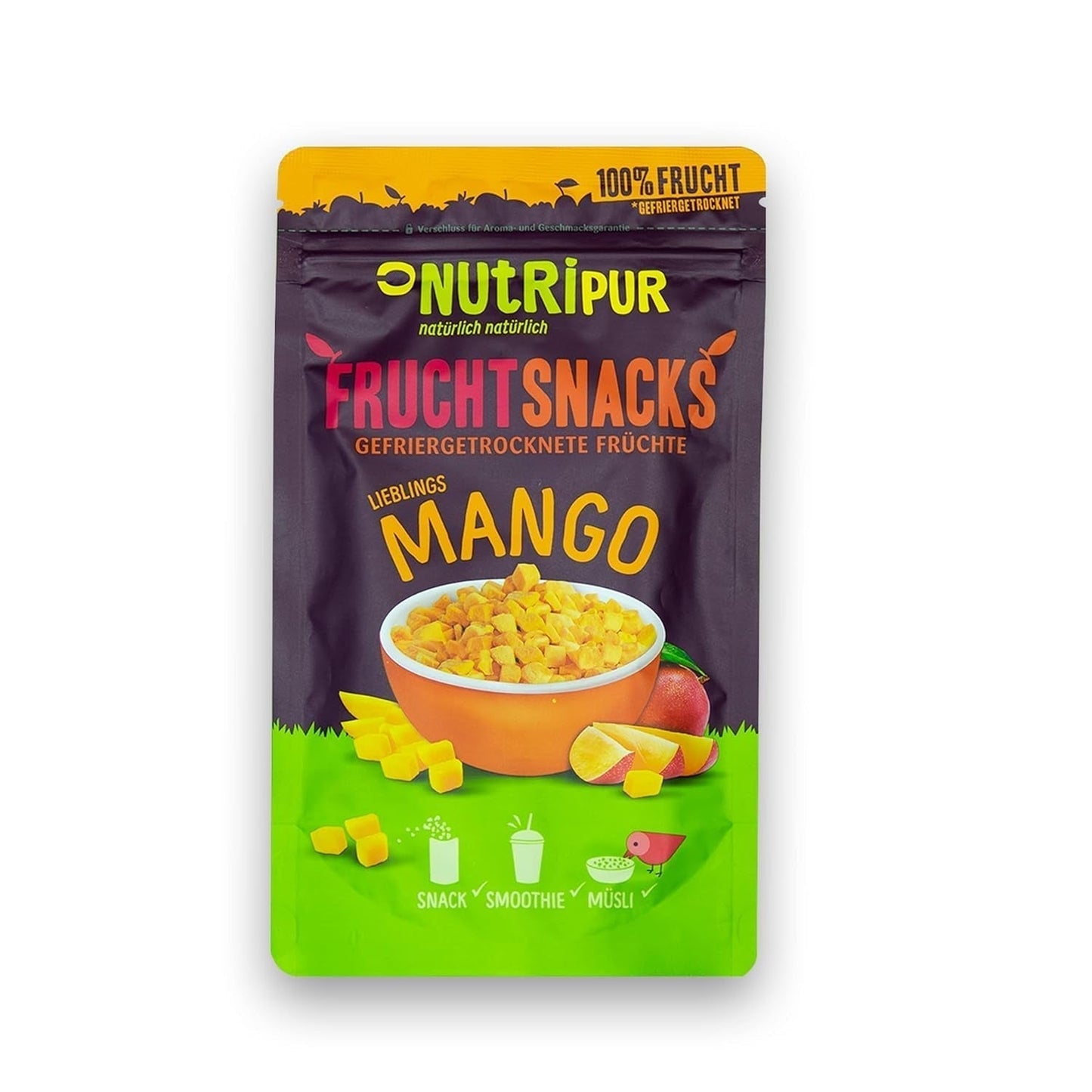 Mango liofilizowane: 100g owoców liofilizowanych z delikatnych kawałków mango bez dodatku cukru - mango suszone - mango suszone - owoce suszone - owoce suszone od NutriPur Produkty suszone Naty Shop Domyślny tytuł