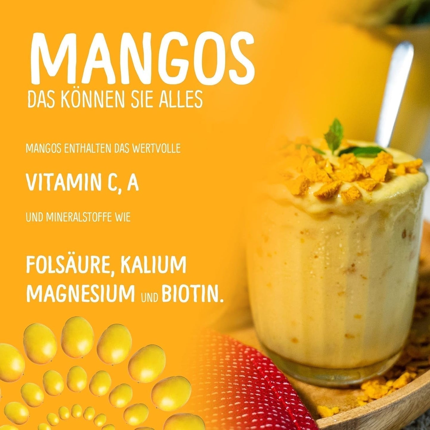 Mango liofilizowane: 100g owoców liofilizowanych z delikatnych kawałków mango bez dodatku cukru - mango suszone - mango suszone - owoce suszone - owoce suszone od NutriPur Produkty odwodnione Naty Shop