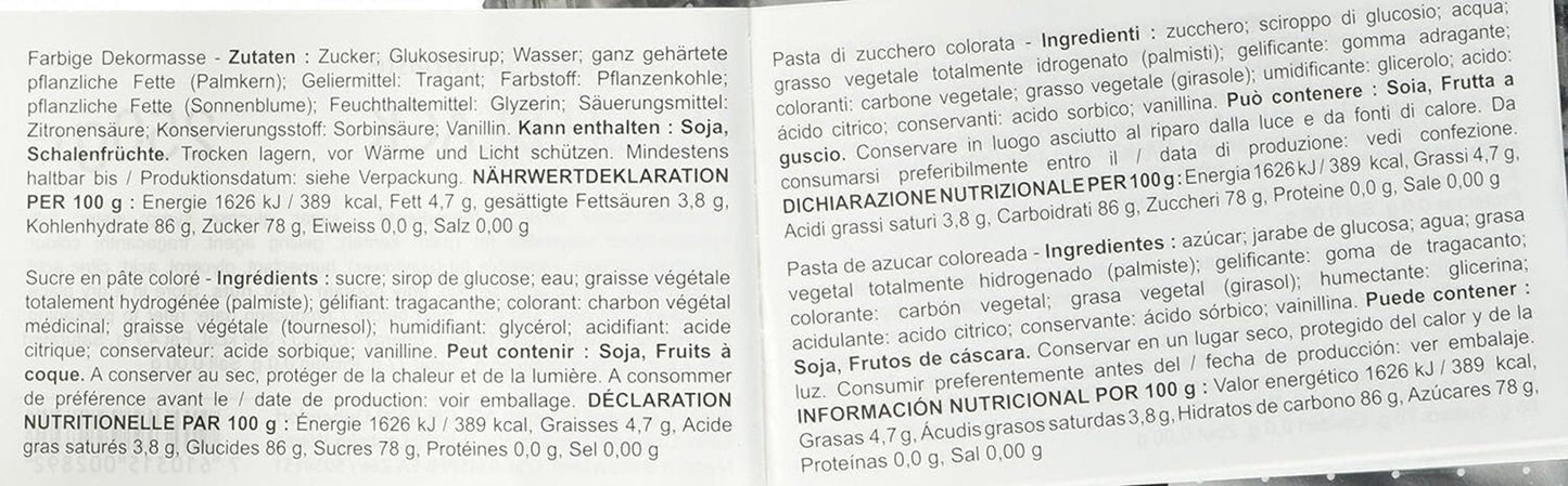 Bułka Massa Ticino, pasta cukrowa, czarna 250 g Pasta cukrowa Naty Shop