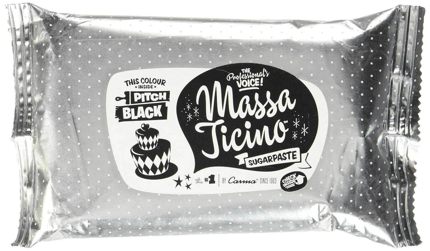 Bułka Massa Ticino, pasta cukrowa, czarna 250 g Pasta cukrowa Naty Shop Domyślny tytuł