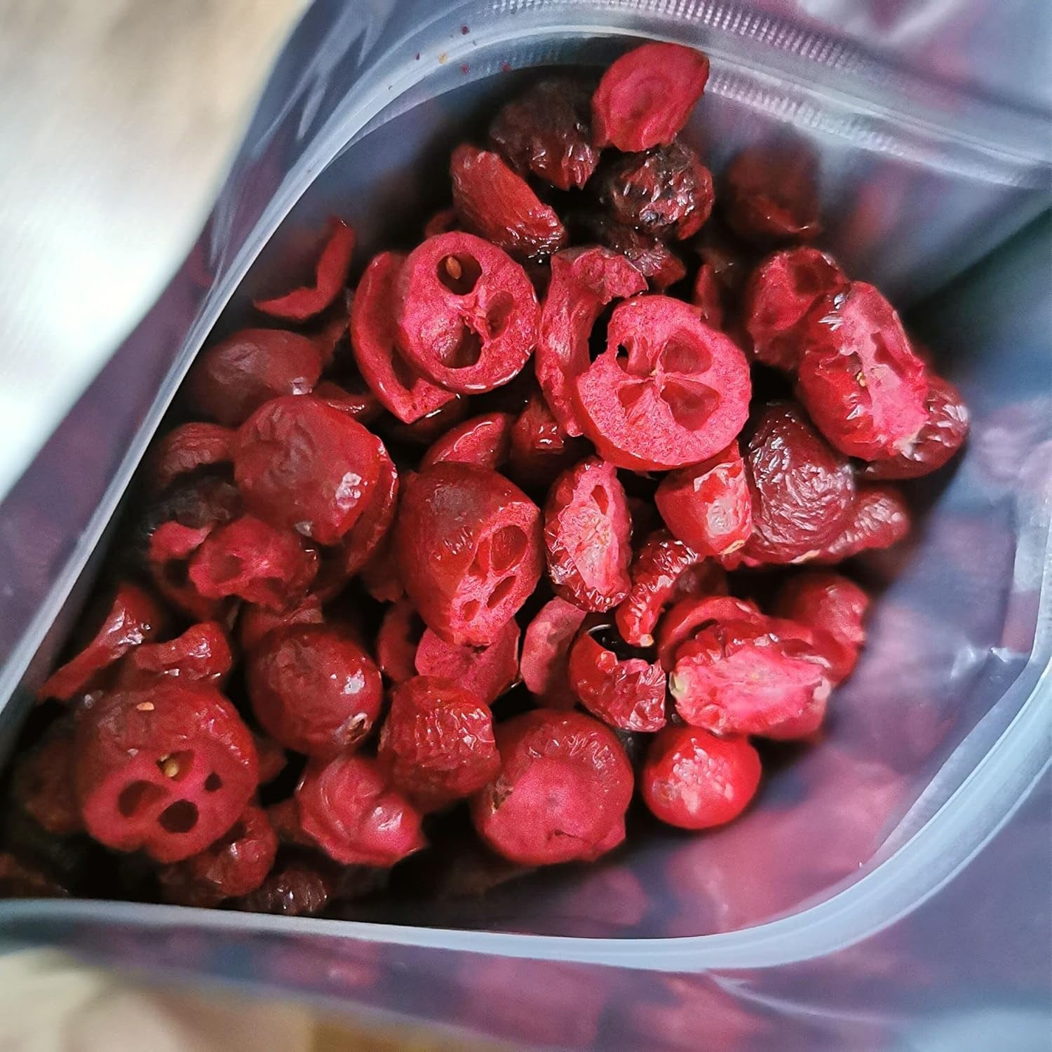 Żurawina liofilizowana bez cukru | XL 250g Żurawina liofilizowana naturalna niesłodzona | Liofilizowane naturalne dzikie owoce | Żurawina liofilizowana | ZingyZoo Produkty odwodnione Naty Shop