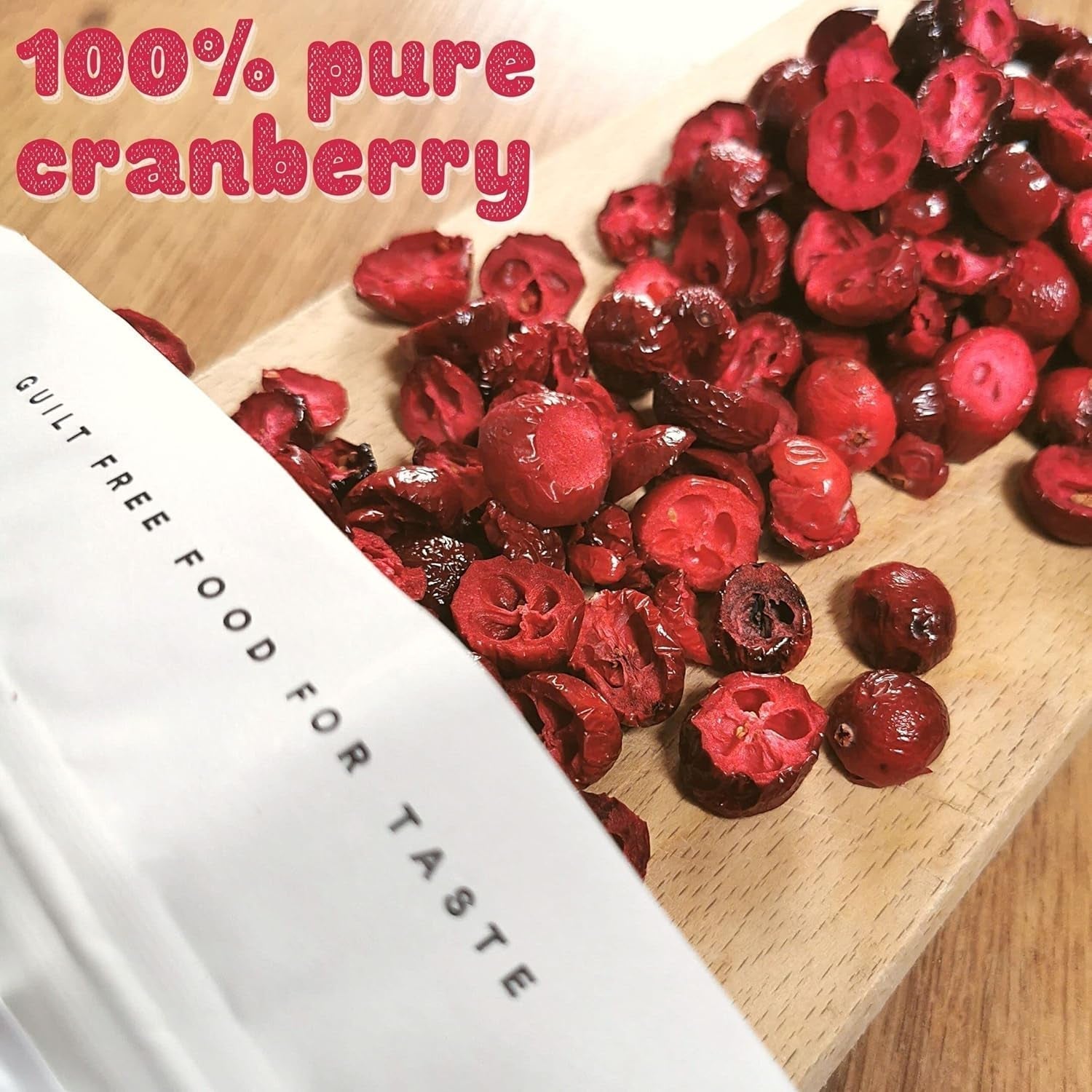 Żurawina liofilizowana bez cukru | XL 250g Żurawina liofilizowana naturalna niesłodzona | Liofilizowane naturalne dzikie owoce | Żurawina liofilizowana | ZingyZoo Produkty odwodnione Naty Shop