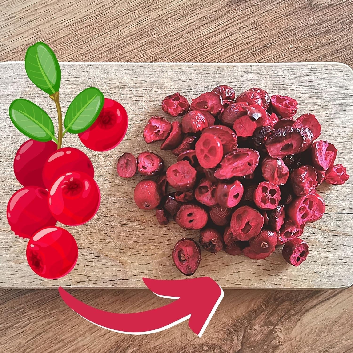 Żurawina liofilizowana bez cukru | XL 250g Żurawina liofilizowana naturalna niesłodzona | Liofilizowane naturalne dzikie owoce | Żurawina liofilizowana | ZingyZoo Produkty odwodnione Naty Shop