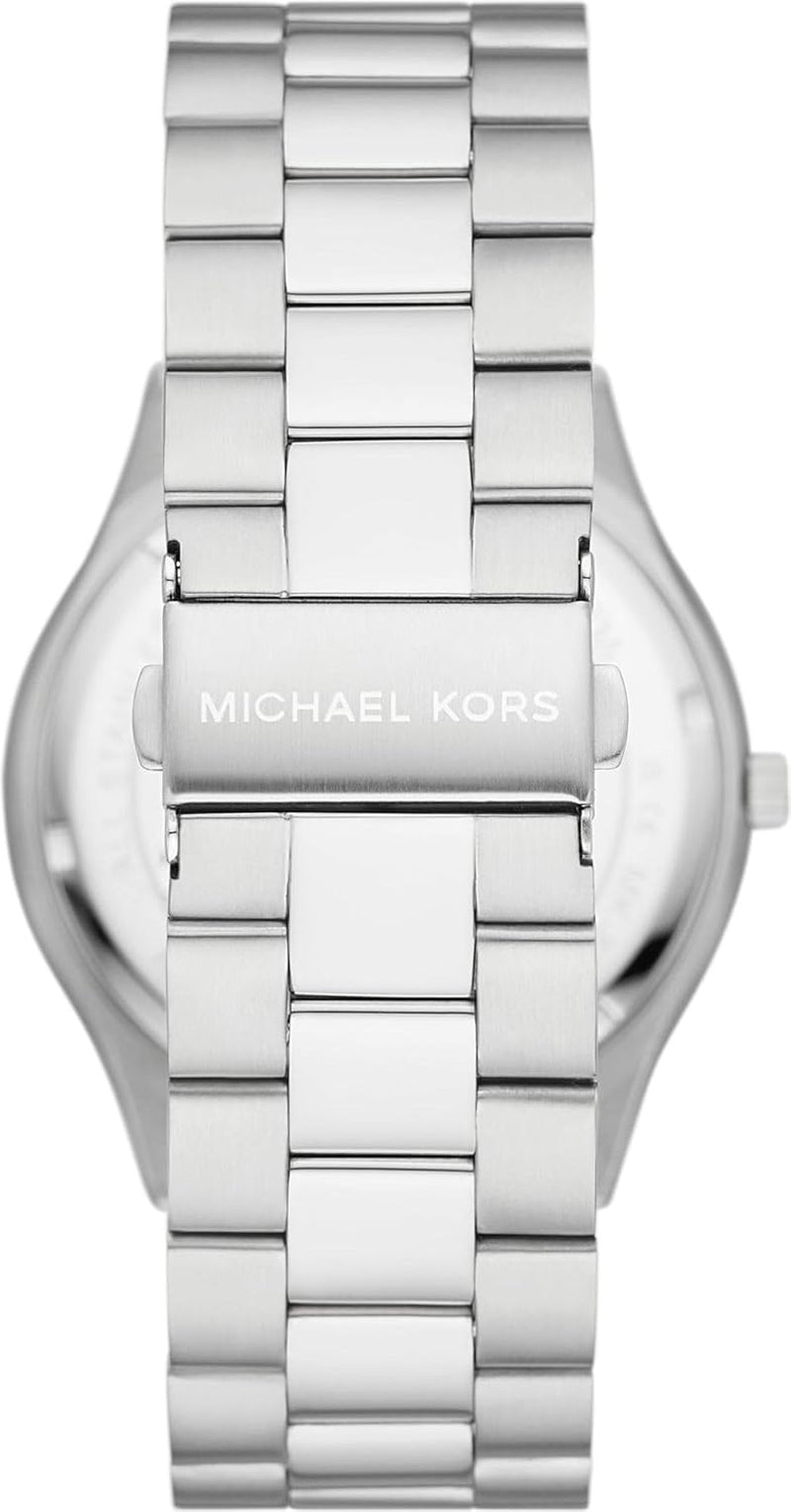 Michael Kors - Kolekcja Slim Runway Męski zegarek w kolorze srebrnym ze stali nierdzewnej MK1060SET Portfel męski Naty Shop