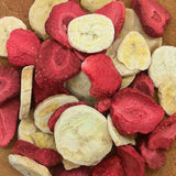Mieszanka owoców liofilizowanych ErdBana XL 300g | Banany liofilizowane + truskawki liofilizowane Zestaw do degustacji owoców liofilizowanych | Mieszanka owoców liofilizowanych truskawkowo-bananowych | ZingyZoo Naty Shop Produkty suszone 300 g (1 opakowanie) Truskawki i Banany