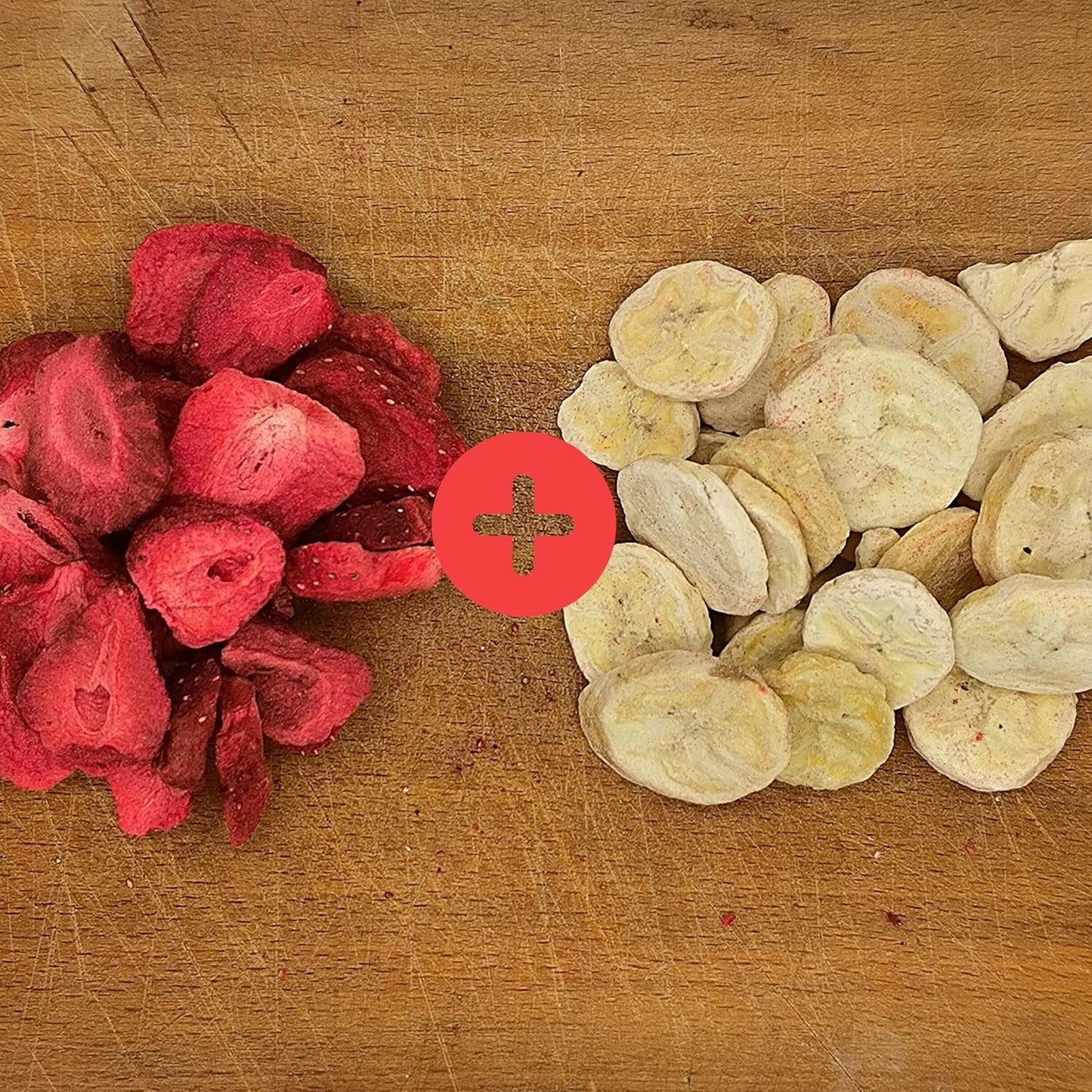 Mieszanka owoców liofilizowanych ErdBana XL 300g | Banany liofilizowane + truskawki liofilizowane Zestaw do degustacji owoców liofilizowanych | Mieszanka owoców liofilizowanych truskawkowo-bananowych | ZingyZoo Produkty odwodnione Naty Shop
