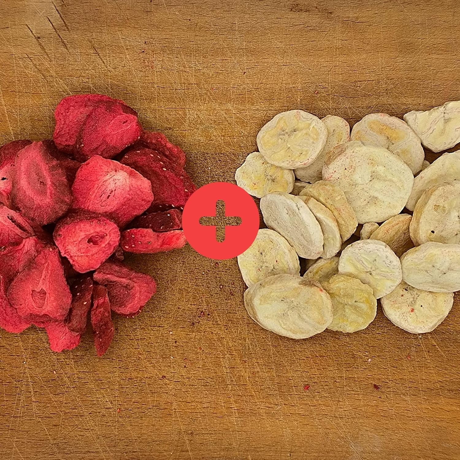 Mieszanka owoców liofilizowanych ErdBana XL 300g | Banany liofilizowane + truskawki liofilizowane Zestaw do degustacji owoców liofilizowanych | Mieszanka owoców liofilizowanych truskawkowo-bananowych | ZingyZoo Produkty odwodnione Naty Shop