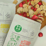 Mieszanka owoców liofilizowanych ErdBana XL 300g | Banany liofilizowane + truskawki liofilizowane Zestaw do degustacji owoców liofilizowanych | Mieszanka owoców liofilizowanych truskawkowo-bananowych | ZingyZoo Produkty odwodnione Naty Shop