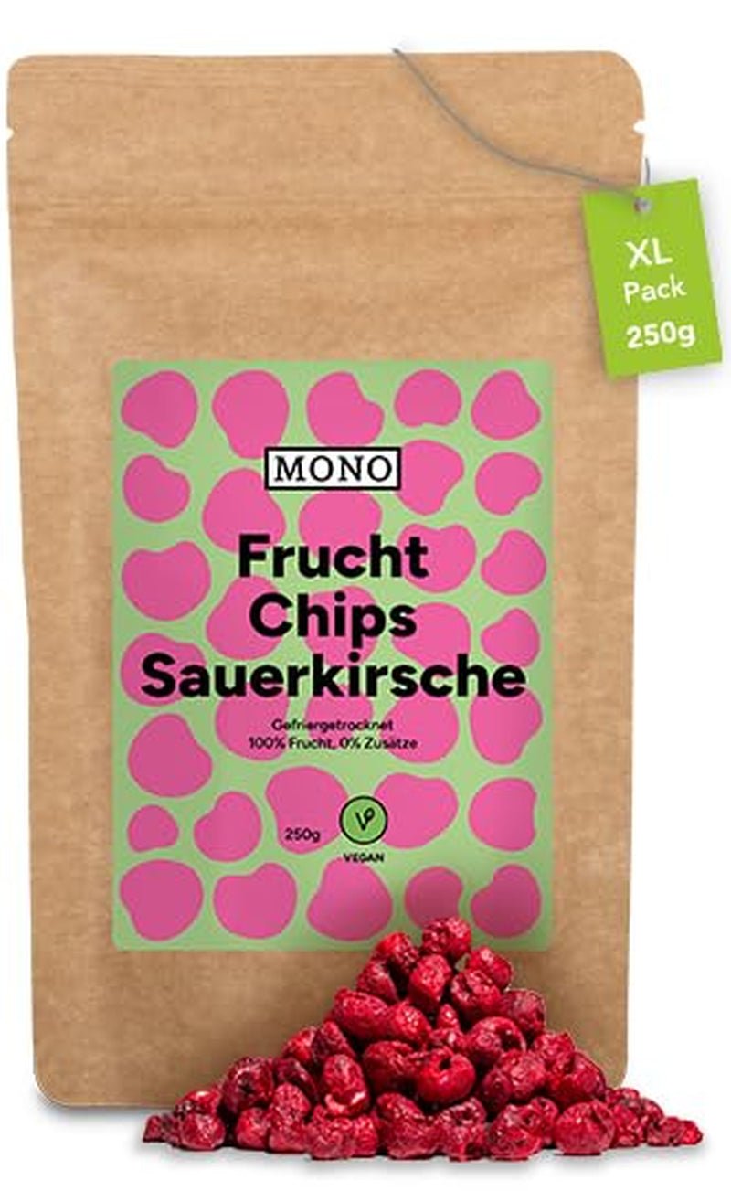 Chipsy liofilizowane mono - chipsy truskawkowe 300g ze 100% naturalnych truskawek - suszone owoce tropikalne - suszone owoce truskawek - przekąska do musli i deserów - chipsy truskawkowe Produkty suszone Naty Shop Gorzkie Wiśnie