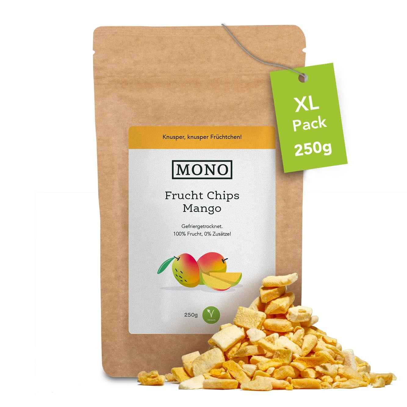 Chipsy liofilizowane mono - chipsy truskawkowe 300g ze 100% naturalnych truskawek - suszone owoce tropikalne - suszone owoce truskawek - przekąska do musli i deserów - chipsy truskawkowe Produkty suszone Naty Shop Mango