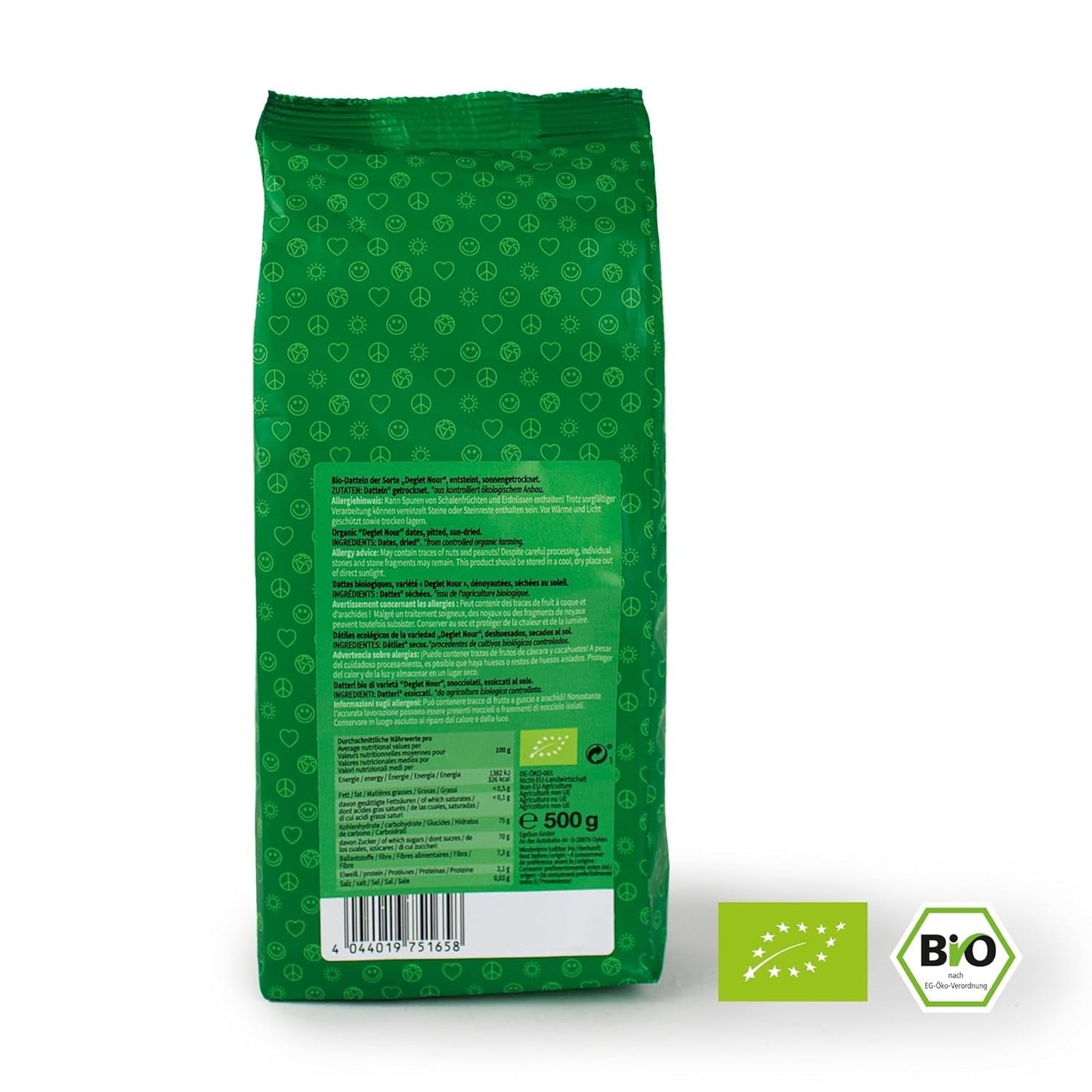 Mundo Feliz Daktyle suszone z nasionami z upraw ekologicznych, 2 x 500 g Produkty suszone Naty Shop