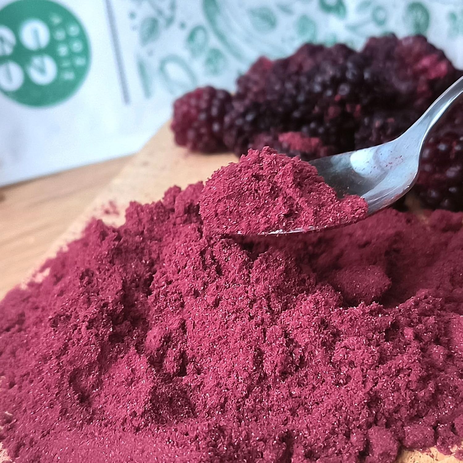 Jeżyny liofilizowane w proszku | 100% proszek z owoców liofilizowanych Naturalny suszony owoc bez dodatków | proszek owocowy Liofilizowany proszek z jeżyn Produkty suszone Naty Shop
