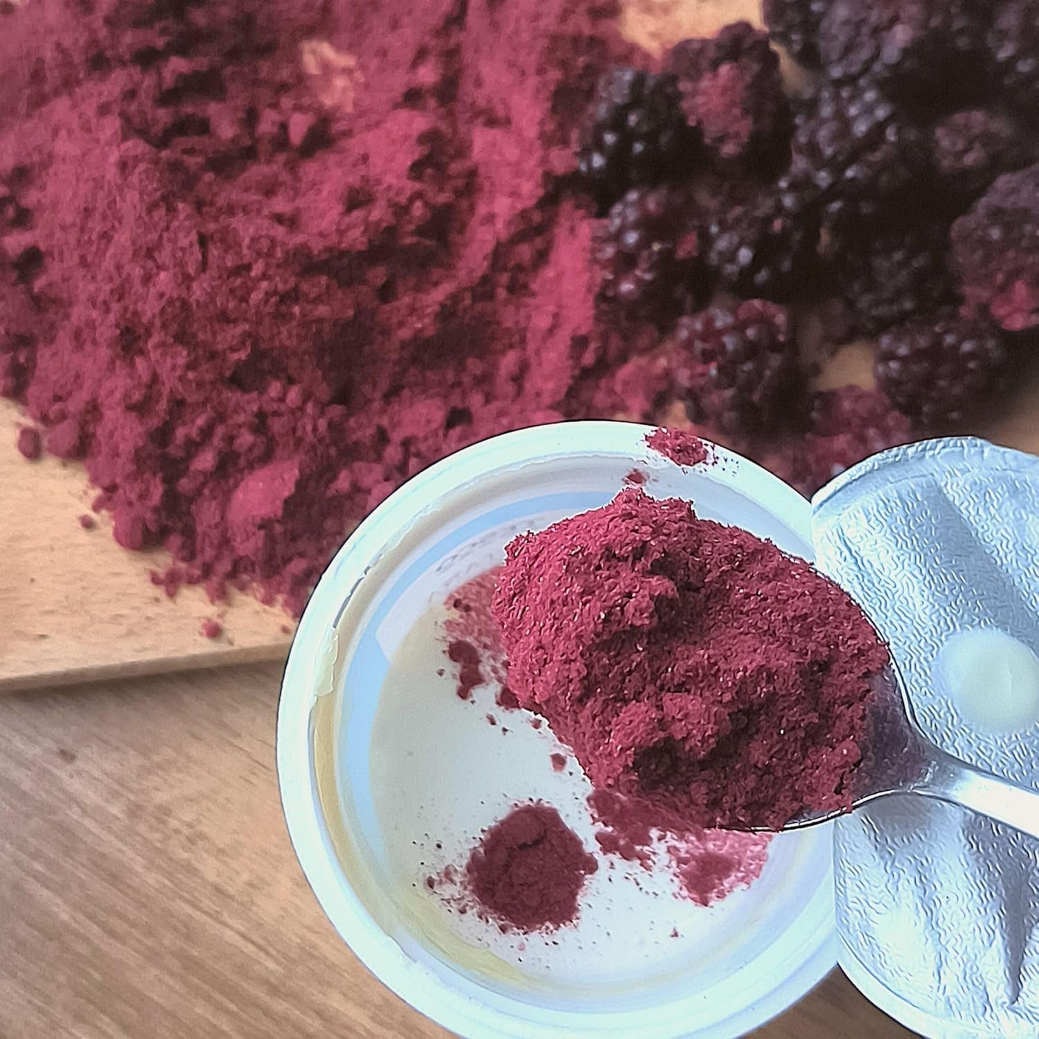 Jeżyny liofilizowane w proszku | 100% proszek z owoców liofilizowanych Naturalny suszony owoc bez dodatków | proszek owocowy Liofilizowany proszek z jeżyn Produkty suszone Naty Shop