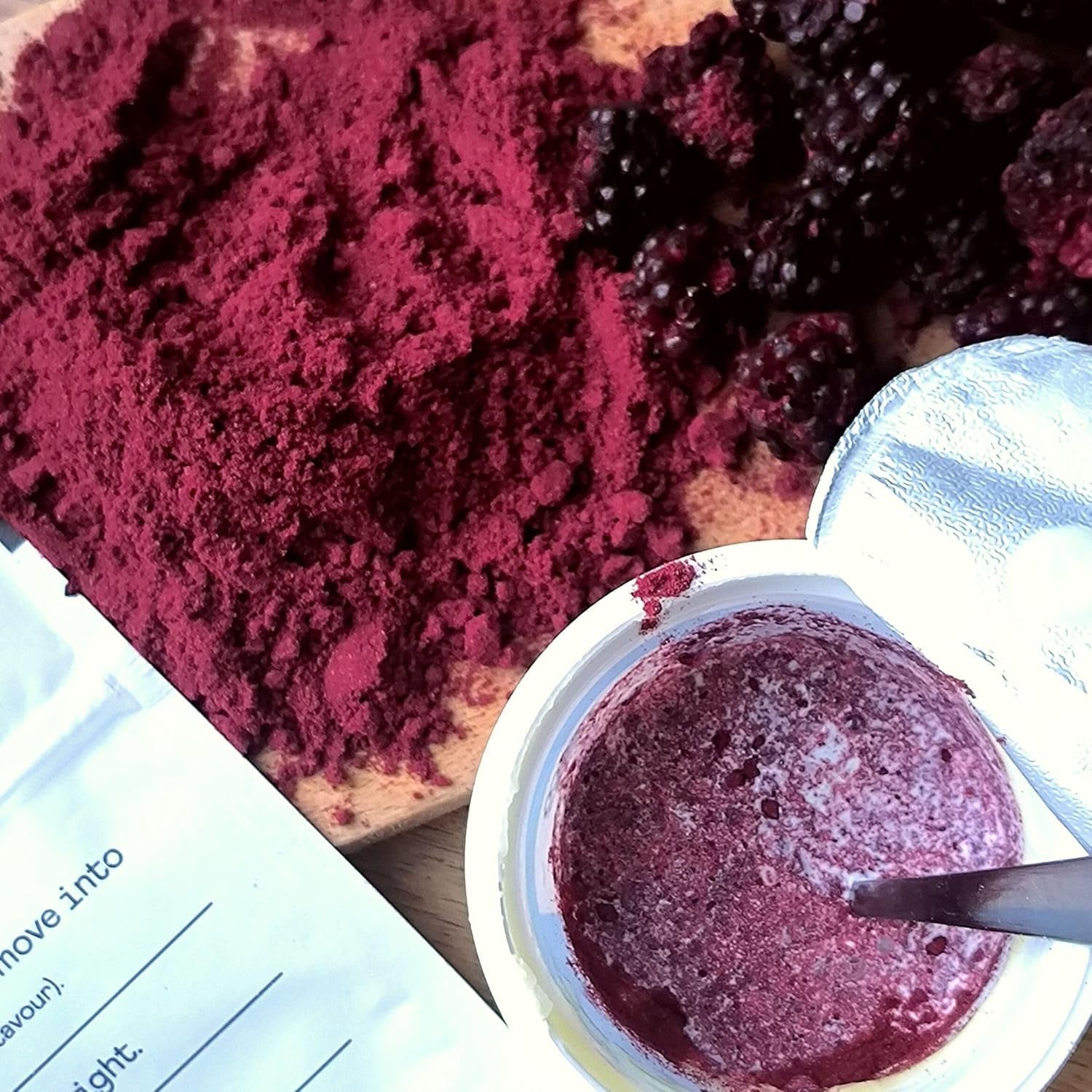 Jeżyny liofilizowane w proszku | 100% proszek z owoców liofilizowanych Naturalny suszony owoc bez dodatków | proszek owocowy Liofilizowany proszek z jeżyn Produkty suszone Naty Shop
