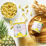 myfruits organiczny ananas liofilizowany, 300g, suszone owoce bez dodatków, 100% ananas w dużych kawałkach, owoce liofilizowane do musli lub jako przekąska Produkty suszone Naty Shop