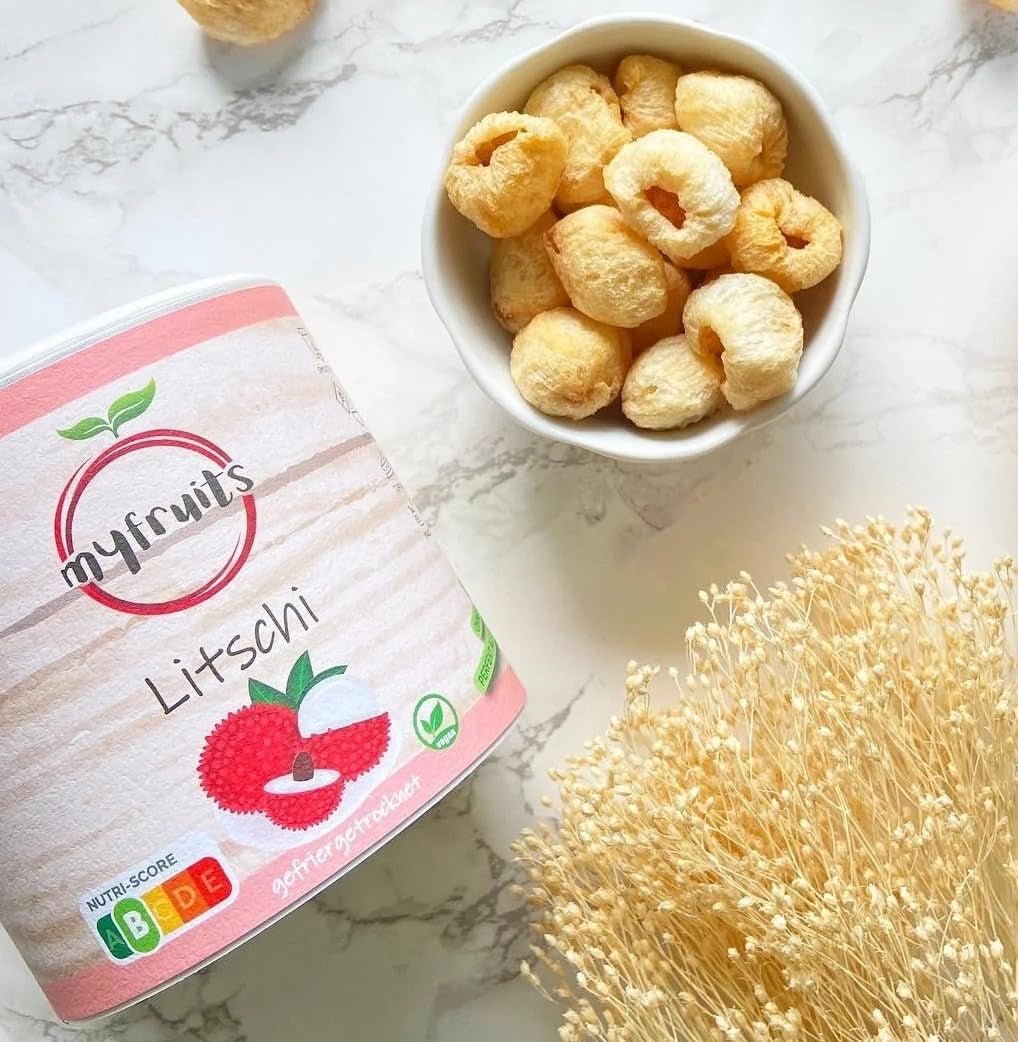 myfruits liczi, liofilizowane, 80g, bez dodatków, 100% owoców, owoców liofilizowanych i suszonych owoców Produkty odwodnione Sklep Naty