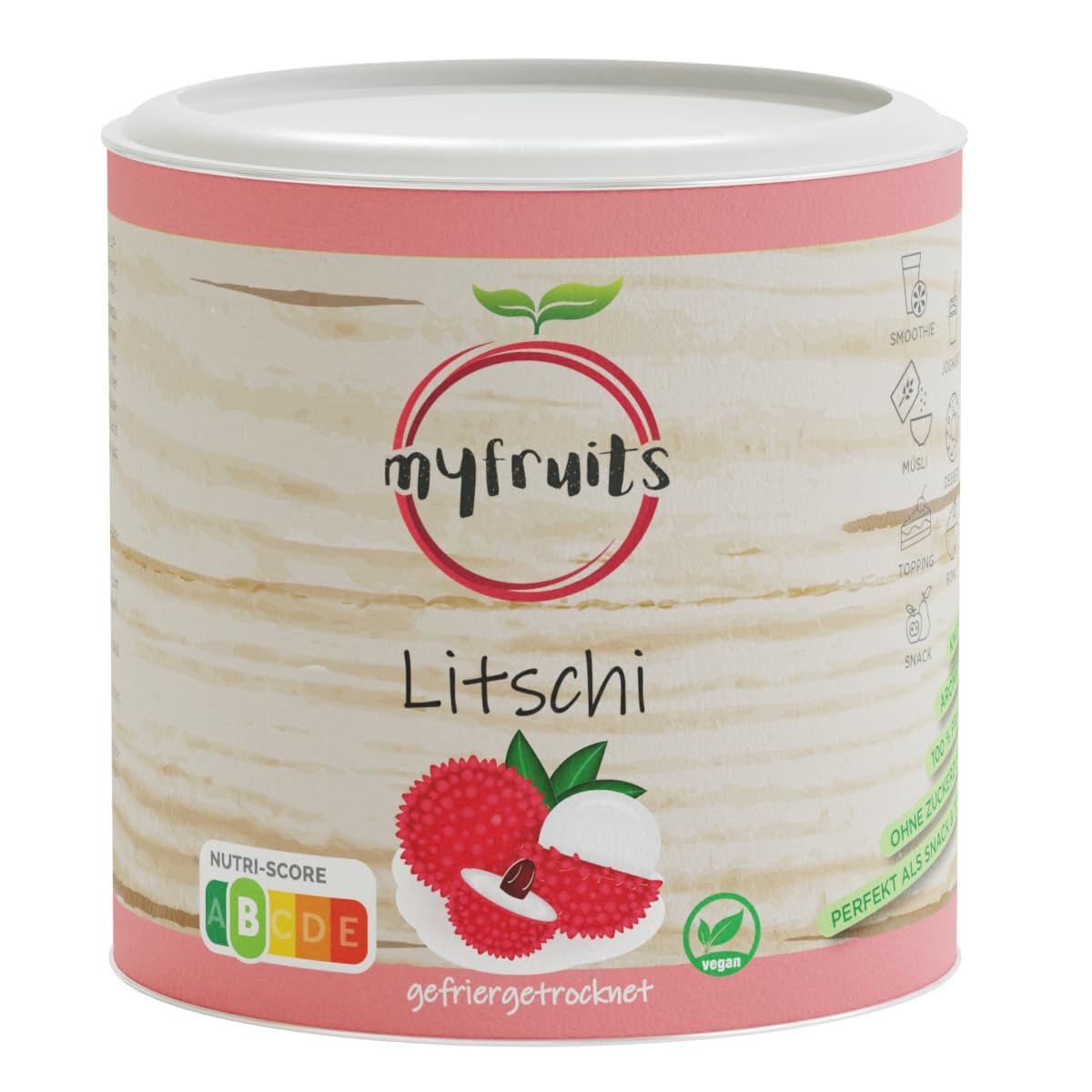 myfruits liczi, liofilizowane, 80g, bez dodatków, 100% owoców, owoców liofilizowanych i suszonych owoców Produkty suszone Naty Shop Domyślny tytuł