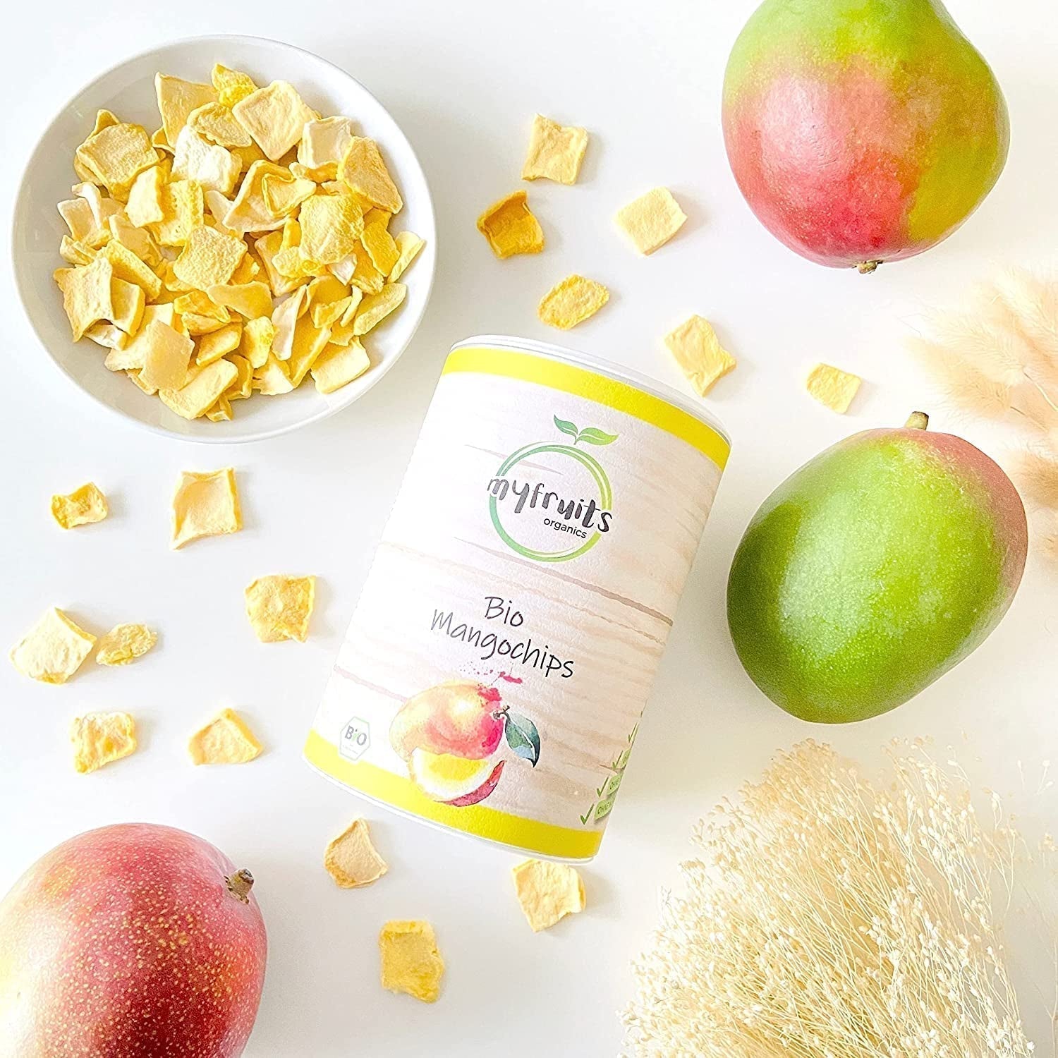 myfruits organiczne mango, owoce liofilizowane, 300g, chipsy owocowe, bez dodatków, 100% mango, owoce liofilizowane i suszone do musli lub przekąsek... Produkty odwodnione Naty Shop