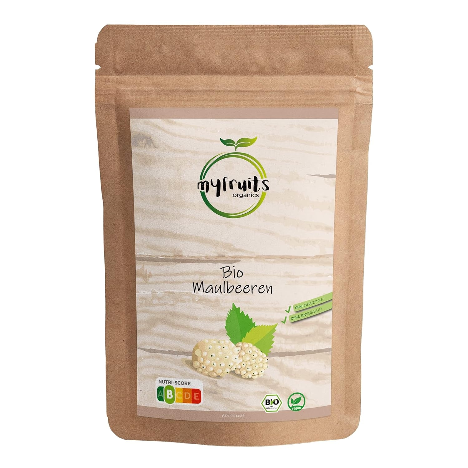 myfruits organiczne suszone jeżyny, 750g, suszone na słońcu, bez dodatków. Z certyfikowanych upraw ekologicznych, suszone białe jeżyny Naty Shop Produkty suszone Duże opakowanie 750G