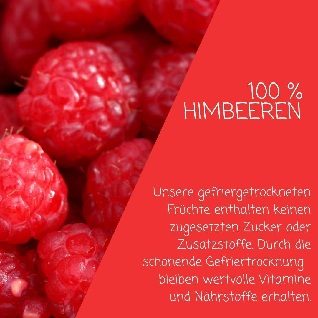 myfruits malina liofilizowana 300g bez dodatków, 100% suszona malina, owoce liofilizowane do musli lub jako przekąska... Produkty suszone Naty Shop