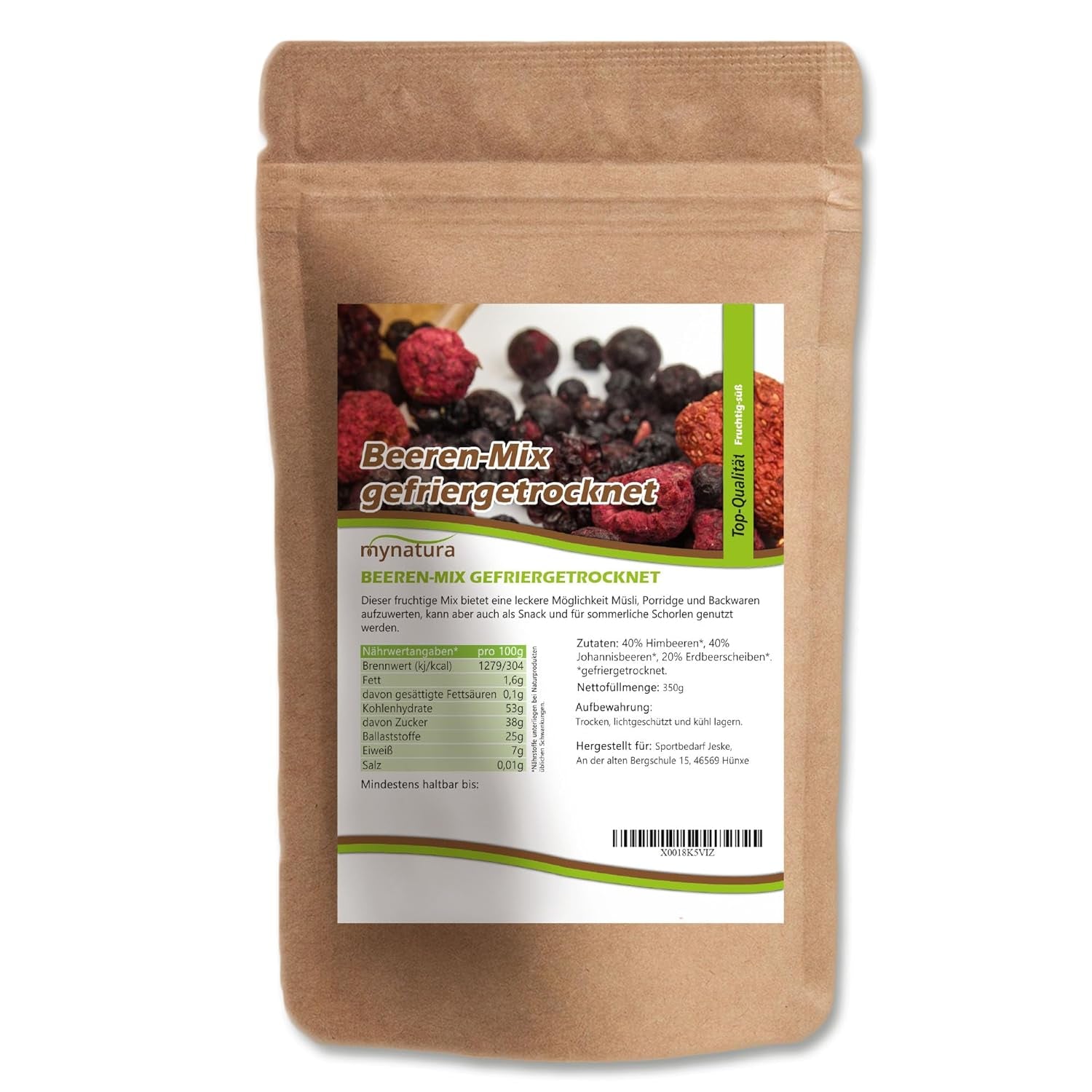 Mynatura Kolorowa mieszanka jagód liofilizowanych I Mieszanka owocowa I Maliny I Czarna porzeczka I Truskawki I Przekąski owocowe I Wegańskie I 350g Produkty suszone Naty Sklep Tytuł domyślny