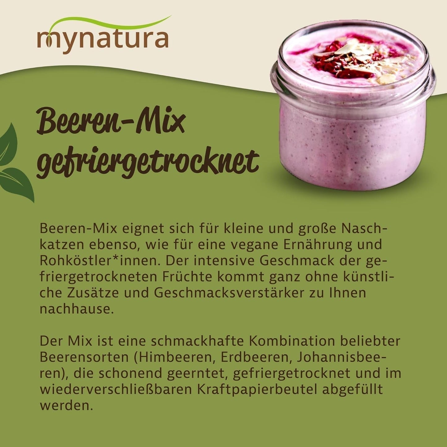 Mynatura Kolorowa mieszanka jagód liofilizowanych I Mieszanka owocowa I Maliny I Czarna porzeczka I Truskawki I Przekąski owocowe I Wegańskie I 350g Produkty suszone Naty Shop