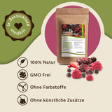 Mynatura Kolorowa mieszanka jagód liofilizowanych I Mieszanka owocowa I Maliny I Czarna porzeczka I Truskawki I Przekąski owocowe I Wegańskie I 350g Produkty suszone Naty Shop