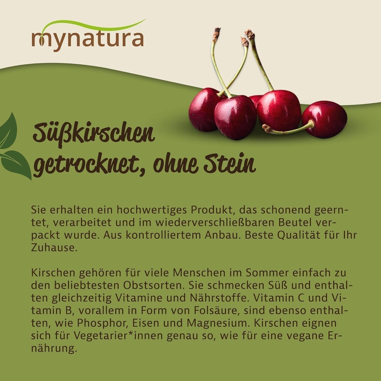 Mynatura słodkie wiśnie suszone bez pestek I Niesłodzone I Owoce suszone I Bez dodatków I Pieczenie I Wiśnie I Przekąska I Muesli I Wegańskie I Torba (1x 1000g) Produkty suszone Naty Shop