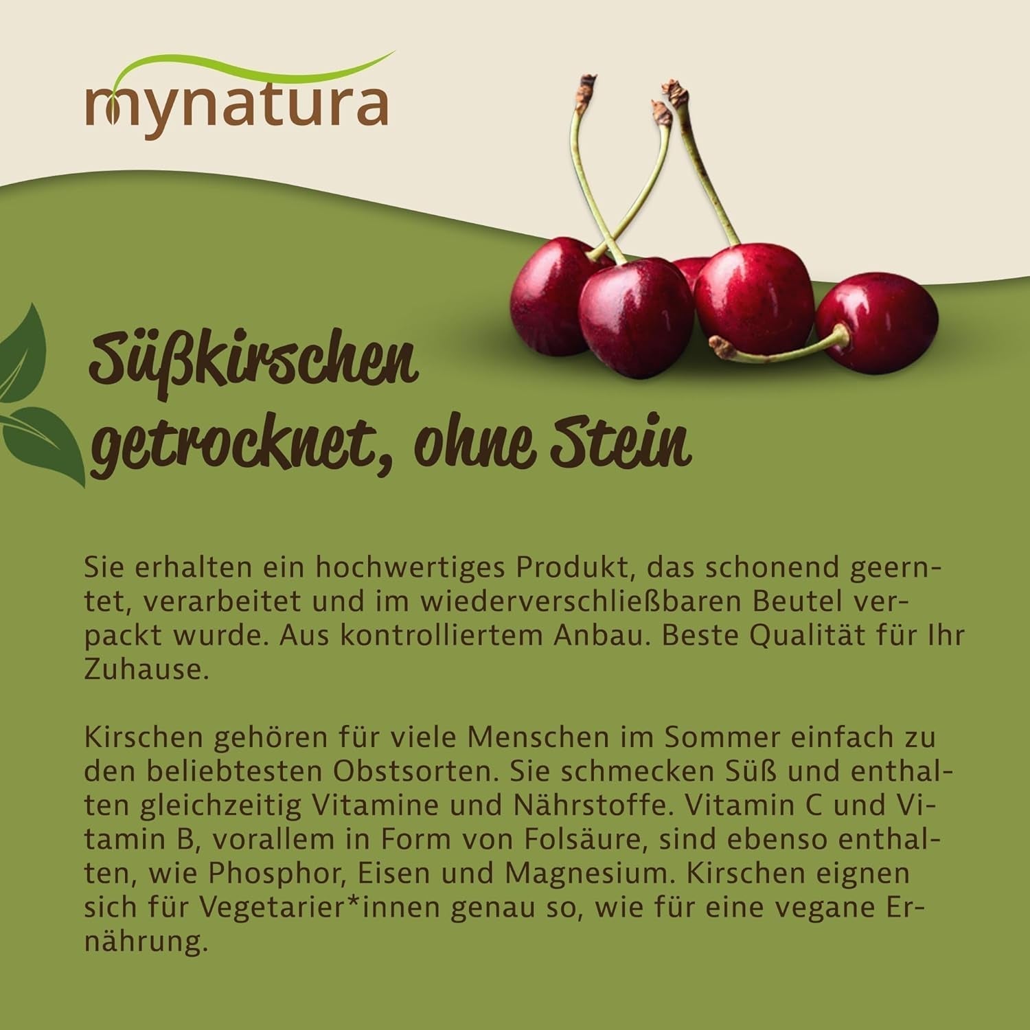 Mynatura słodkie wiśnie suszone bez pestek I Niesłodzone I Owoce suszone I Bez dodatków I Pieczenie I Wiśnie I Przekąska I Muesli I Wegańskie I Torba (1x 1000g) Produkty suszone Naty Shop