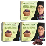 NABALI FAIRKOST FOR ALL Daktyle Medjool Medjoul z Palestyny - 100% naturalne wegańskie aromatyczne tradycyjne świeże i orientalne I bez konserwantów 5 kg (1 opakowanie), Małe/Średnie Naty Shop produkty suszone 1kg (3 opakowania) Duże/Jumbo