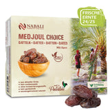 NABALI FAIRKOST FOR ALL Medjoul - Medjool Dates Choice I - 100% naturalny aromatyczny świeży orientalny miękki I słodki jak miód i karmelizowany I Pochodzenie: Palestyna I (1x1KG) Produkty suszone Naty Shop 1 kg (1 opakowanie)
