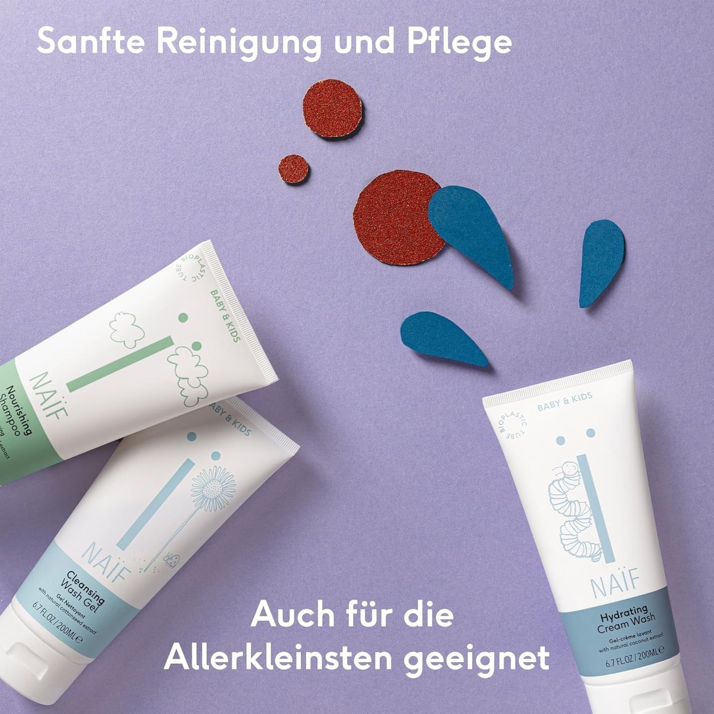 Naïf - Szampon pielęgnacyjny - dla niemowląt i dzieci - Szampon dla dzieci z naturalnymi składnikami - 100% wegańskie - 0% SLES - Bez mikroplastików, silikonów i parabenów - 200 ml Dzieci - Kąpiel i pielęgnacja Naty Shop