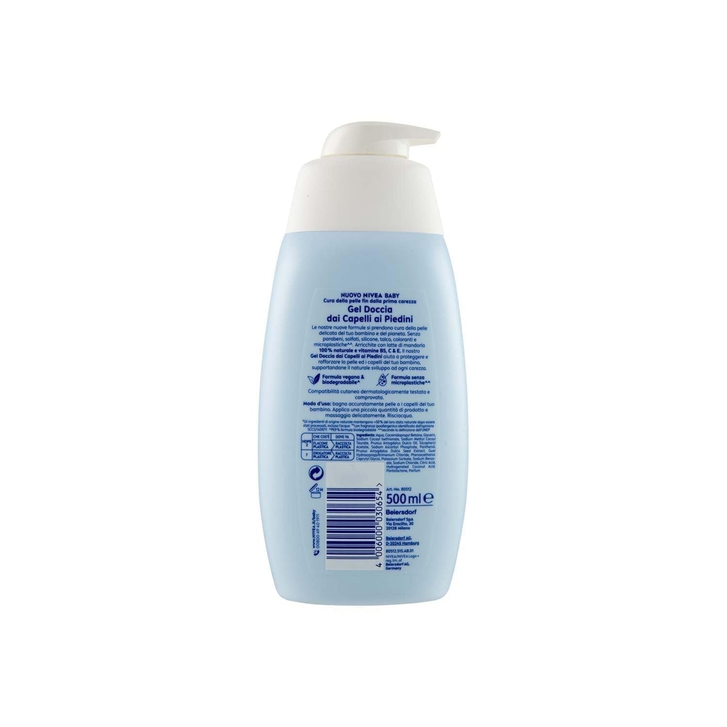 NIVEA BABY żel pod prysznic do włosów na nogach 500 ml, płyn do kąpieli dla dzieci dla miękkiej i czystej skóry i włosów, płyn do kąpieli dla dzieci z ochroną przed łzawieniem, nawilżający i delikatny szampon dla dzieci Dzieci - Kąpiel i pielęgnacja Naty Shop