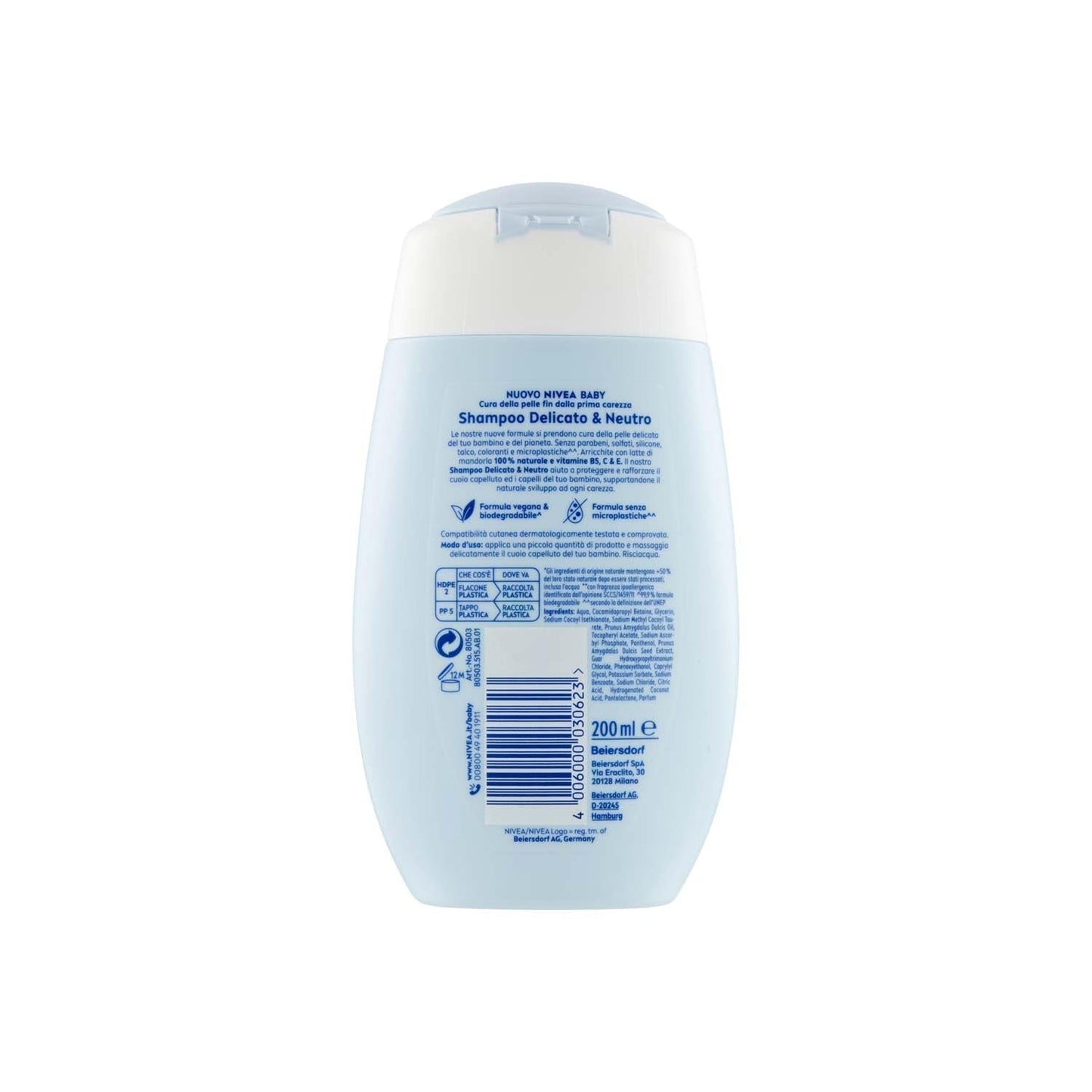 NIVEA BABY Szampon delikatny i neutralny 200 ml - Z ochroną przed łzami, bez siarczanów, dla miękkich i niesplątanych włosów. Dzieci - Kąpiel i pielęgnacja skóry Naty Shop