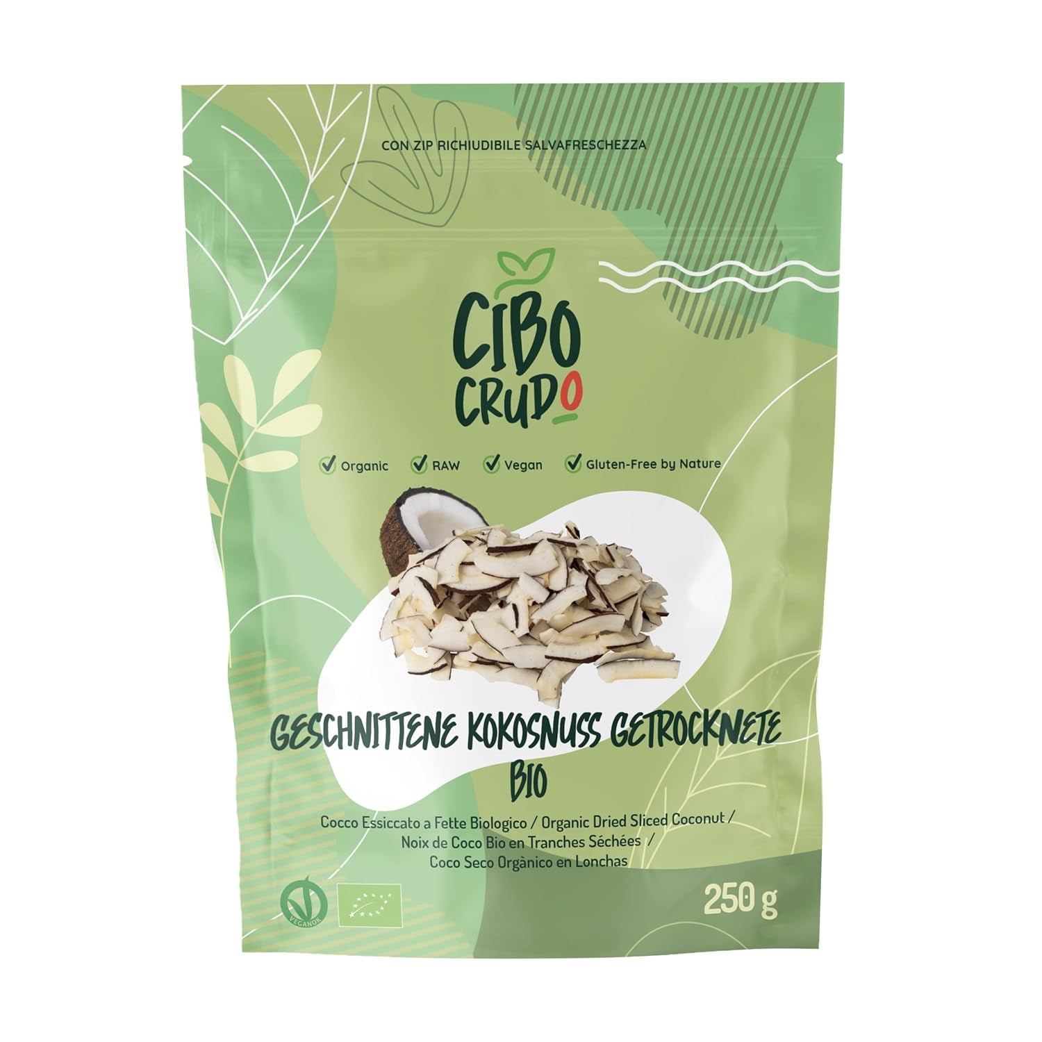 Rozdrobniony organiczny kokos - 200g. Suszone chipsy kokosowe Niesłodzone i suche. Płatki kokosowe. Suszone na słońcu chipsy kokosowe. Doskonała jako przekąska i do słodkich przepisów. Naty Shop Produkty Suszone 250 G (1 Op.) Plasterki Kokosa