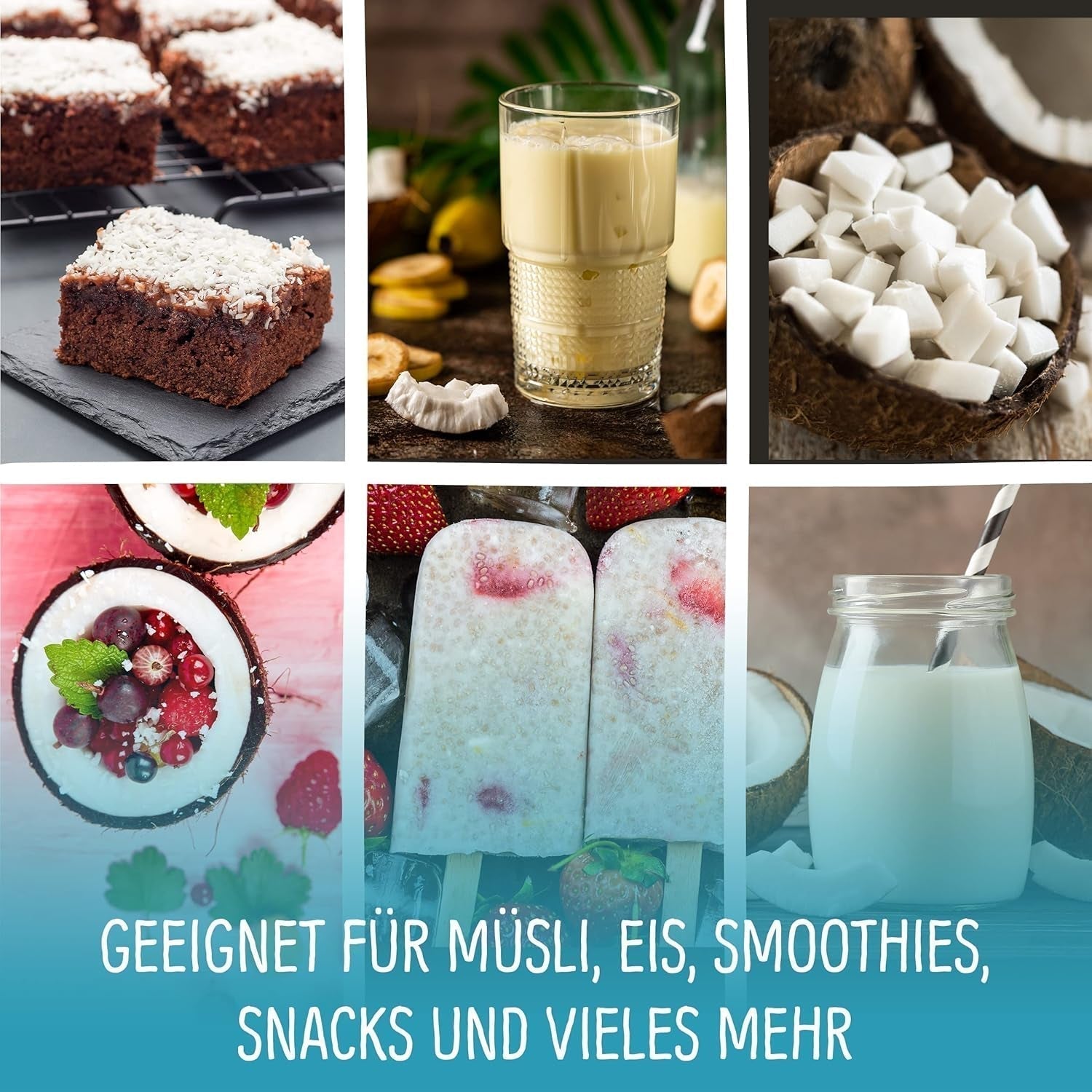 Kokos liofilizowany: 50g owoców liofilizowanych - słodycze wegańskie słodzone kostki kokosowe - naturalnie suszone owoce od NutriPur Produkty odwodnione Naty Shop