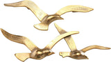 Birdy Wall Art (złoto, metalowe dekoracje ścienne, motyw marynistyczny, fototapeta do przedpokoju/salonu/jadalni) 1011623 Naty Shop posągi i rzeźby złoto