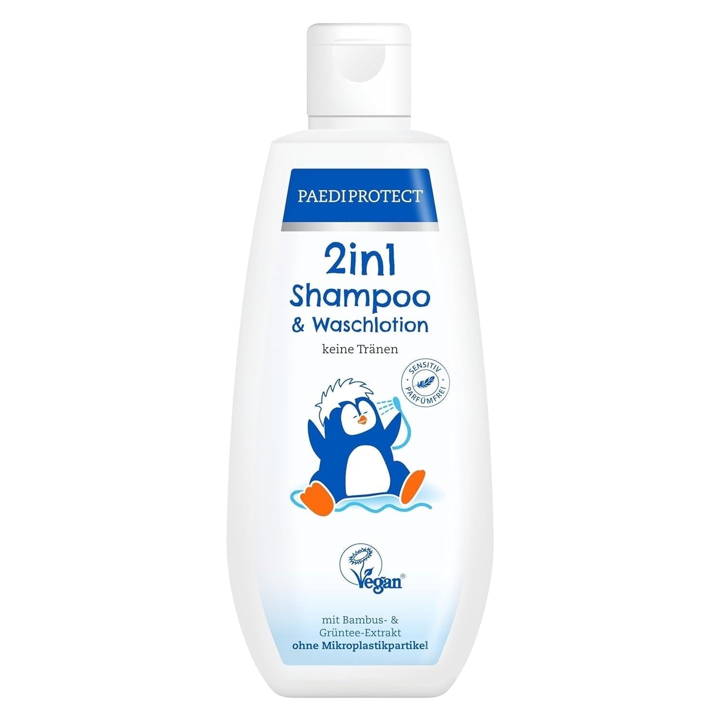 PAEDIPROTECT 2w1 szampon i płyn do mycia dla niemowląt i dzieci 200 ml, delikatne oczyszczanie i włosy bez perfum i mikroplastików, żel pod prysznic nawilża suchą i wrażliwą skórę, także dla dorosłych Dzieci - Kąpiel i pielęgnacja Naty Shop White 200 Ml (1 opakowanie)