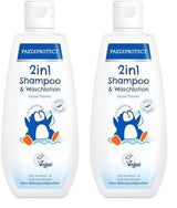 PAEDIPROTECT 2w1 szampon i płyn do mycia dla niemowląt i dzieci 200 ml, delikatne czyszczenie i włosy bez perfum i mikroplastików, żel pod prysznic nawilża suchą i wrażliwą skórę, również dla dorosłych Dzieci - Kąpiel i pielęgnacja Naty Shop White 200 ml (opakowanie 2 szt.)