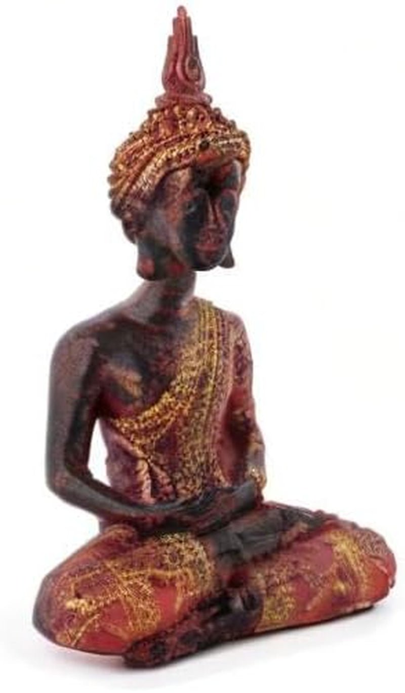 dekoracyjna piżama Budda, medytujący, rzeźba z czerwono-złotym płaszczem. Figurki i rzeźby Naty Shop